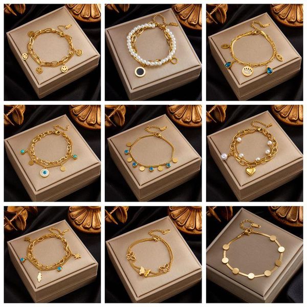 

316 stainless steel strand butterfly bangle bracelet for women exquisite gold metal jewelry girl beach, Black