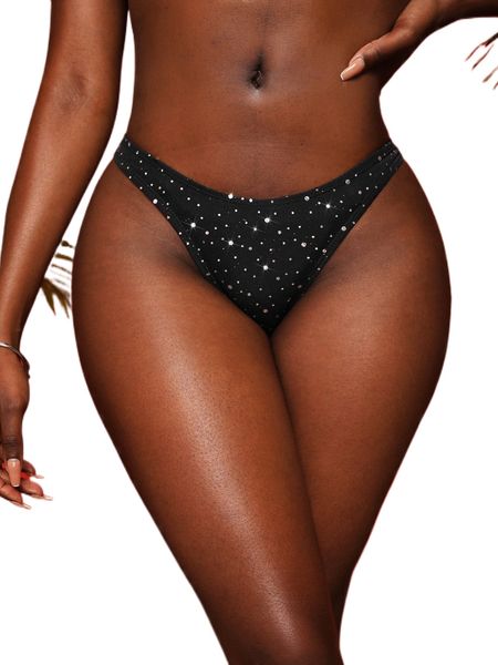 

polka dot high cut bikini bottom d98c#, White;black