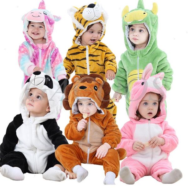

winter baby rompers panda newborn clothes girls boys romper infant clothing jumpsuit toddler costumes unicorn pajamas, Blue