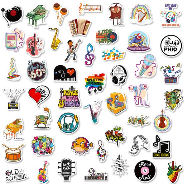 

50pcs cartoon rock and roll stickers non-random for car bike luggage sticker lapskateboard motor water bottle snowboard wall decals kids gif