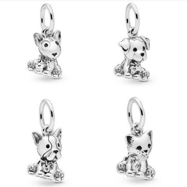 

2019 mother's day sweet cat hang beads 100% 925 sterling silver beads fits for pandora bracelets & necklace diy charms loose 221u, Black