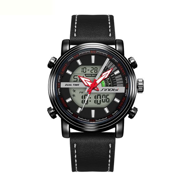 

2022 sinobi men's watch multi function luminous timing waterproof electronic sports gift, Slivery;brown