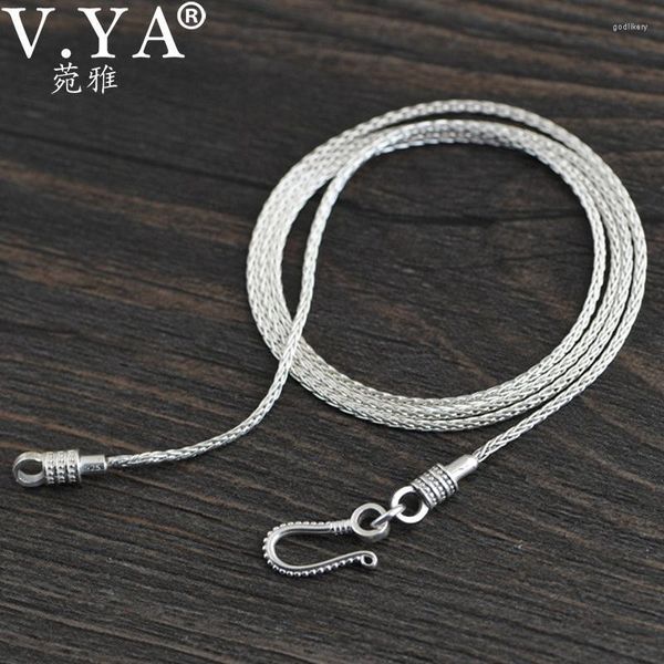 Ketten V.YA 925 Sterling Silber Mode Geflochtene Pferdepeitsche Kette Abnehmbare Männer und Frauen Fit Anhänger Thai Halskette Punk SchmuckKetten Godl2