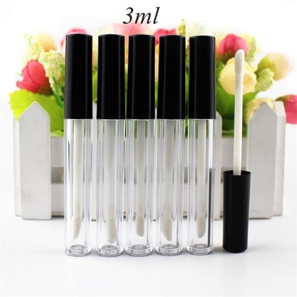 Hohe Qualität 50 teile/los 3 ml 0,8 ml Kunststoff Lip Gloss Tube Kleine Lippenstift Tube mit Auslaufsichere Innere Probe kosmetische Container DIY T200819