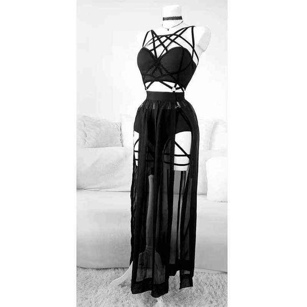 

woman gothic outer beach wrap skirt chiffon sarong cover-up swimming accessory swimwear outfit y220401, Black;gray