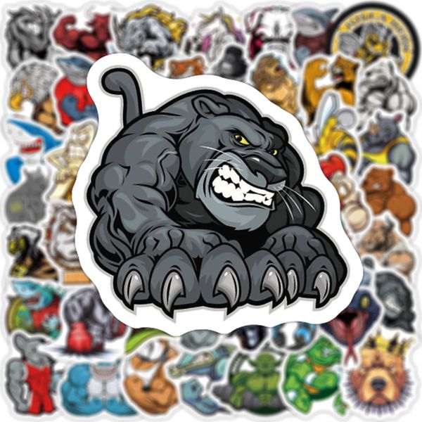 

50pcs/set graffiti skateboard stickers muscle animals for car kids water bottle notebook laphelmet sticker pvc guitar decals