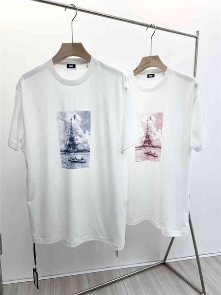 T-shirt kith 2022 Nuovo Kith t la Torre T-shirt con stampa Wesselmann Face Tee cotone pettinato 220g Noah manica corta