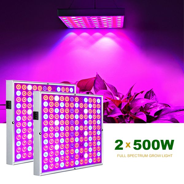 LED Grow Lights 500W Tam Spektrum Fito Lamba Bitkiler için Kırmızı Mavi Beyaz Ir UV Çiçekler Büyüyen