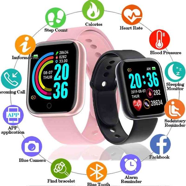 

d20 sport smart watches for man woman gift digital smartwatch fitness tracker wristwatch bracelet blood pressure android ios y68