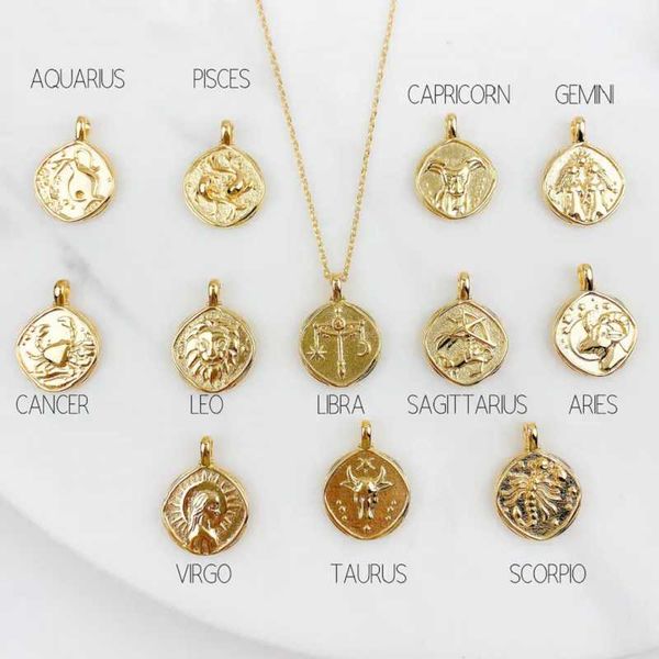 Catene Costellazioni Collane per le donne Goth Zodiac Medaglione Pendenti Girocollo Collana a catena Scorpione Leo Gioielli Astrologia GiftChains