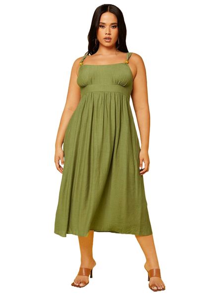 

plus bead detail ruched cami dress i3ag#, Black