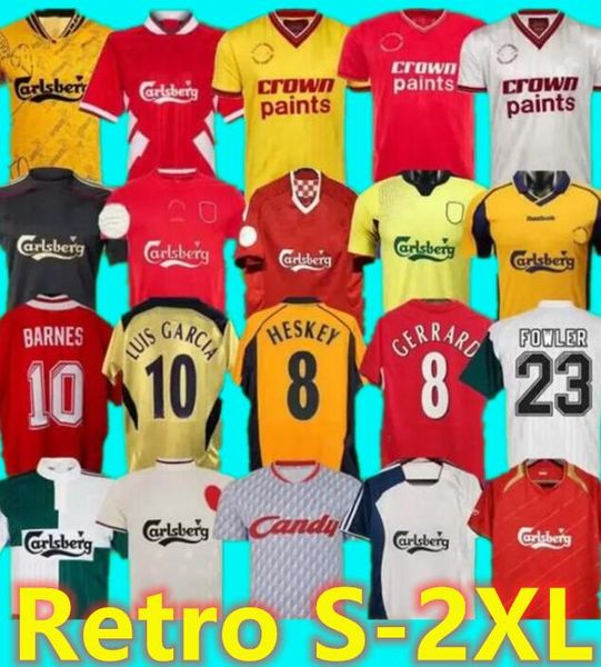 

mcmanaman 04 05 retro gerrard soccer jersey torres 1982 dalglish football shirts fowler 1989 maillot 06 07 barnes 08 09 rush 97 95 96 93 85, Black;yellow