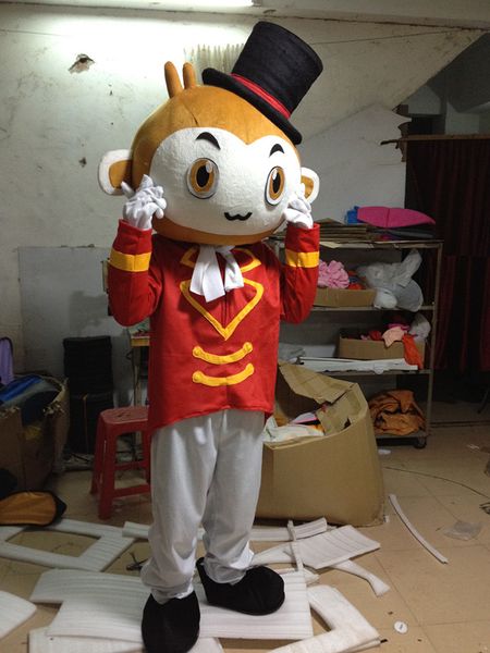 

mascot doll costume jumping monkey mascot costume naughty monkey cartoon character costumes theme mascotte carnival suit halloween gift, Red;yellow