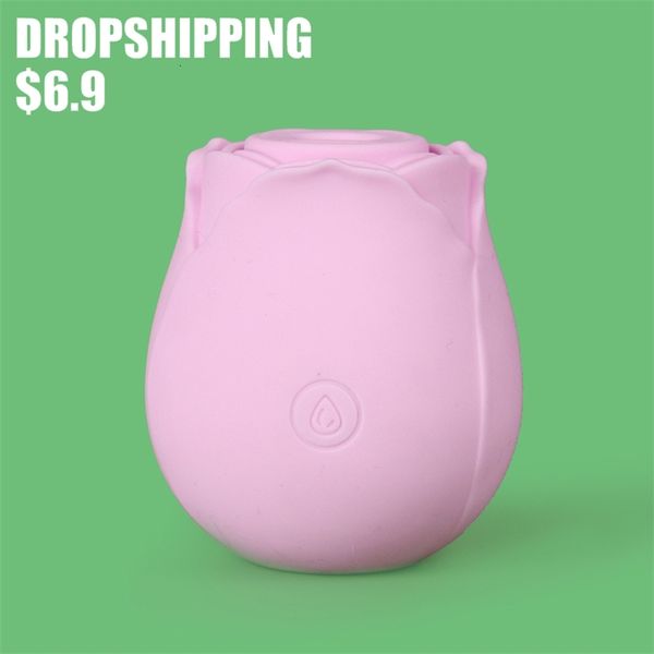 Vibrator Sex Toy Massager Dropshipping Silicone Rechargable Rose Clitoral sucking Langue clit￳ris Toys de suc￧￣o para mulher dgwr