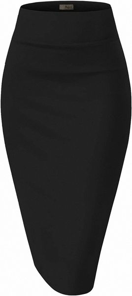

women's techno/scuba stretchy office pencil skirt made in usa 82gi#, Black;gray