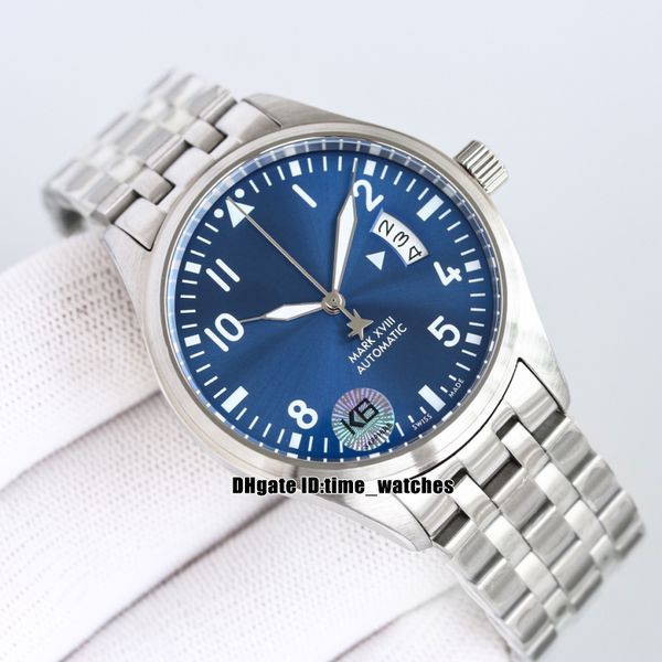 

41mm mark xvii iw326506 miyota 9015 automatic mens watch blue dial big date stainless steel bracelet gents sport watches, Slivery;brown