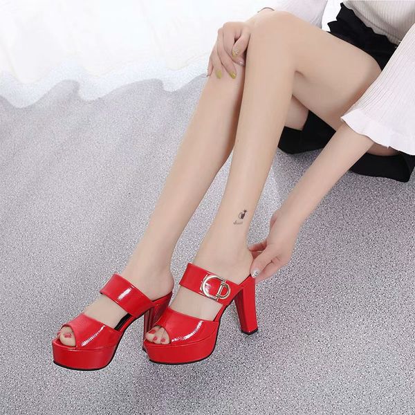 

2020 summer women shoes ladies high heels woman square heels sandals summer ladies shoes women sandals thick heel#sjpae-255, Black