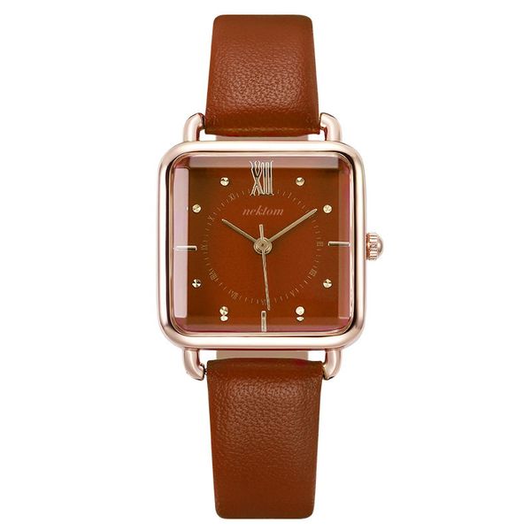 

brand luxury men fashion skeleton wristwatch classic retro design transparent case creative self-wind mechanical watch slze36 gift, Slivery;brown
