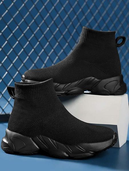 

boys slip on sock sneakers she, Black