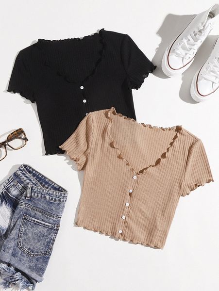 

2 pack lettuce trim tee 23uk#, White