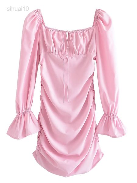 

2022 summer new women midi dress loose styles dress ladies long sleeve stripe printed women formal outfit female clothing l220725, Black;gray