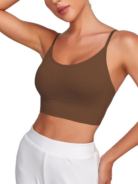 

solid medium support backless sports bra l0lo#, Gray