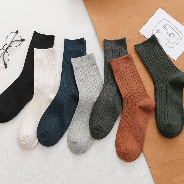 Männer Socken männer Herbst Winter Einfarbig Business Casual Rohr Großhandel Baumwolle Atmungsaktive Sport Flut SocksMen's