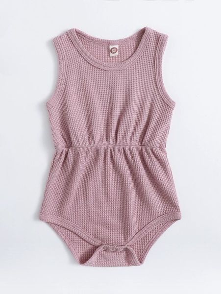 

women's baby waffle knitted vest bodysuit she, Blue