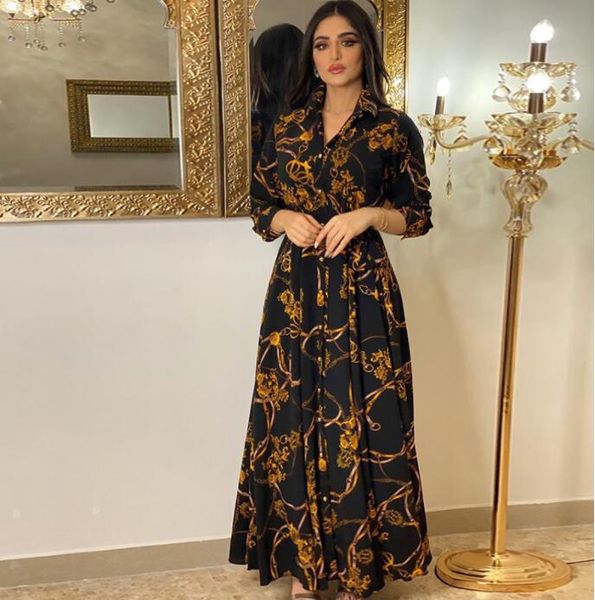 

summer print casual women dresses oversized holiday beach dress boho long cover-up dress female long sleeve loose tunic dress, Black