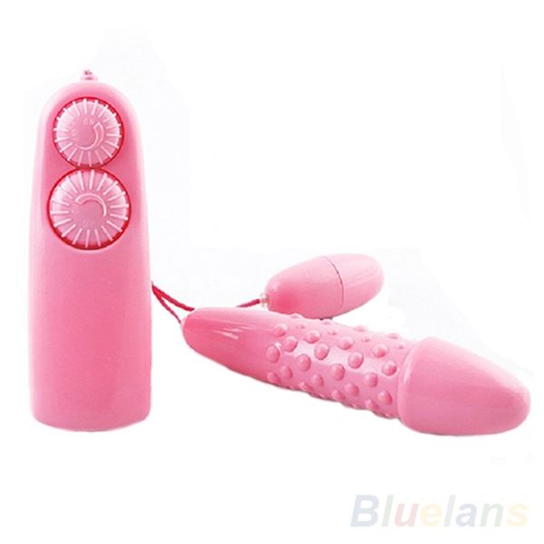 Weibliche rosa Doppel vibrierende Sprungeier Vibrator Massagegerät Dot Bullet für Frauen sexy Erwachsene Produkte 02MN 2TJV