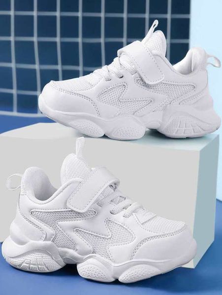 

boys hook-and-loop fastener strap mesh chunky sneakers she, Black