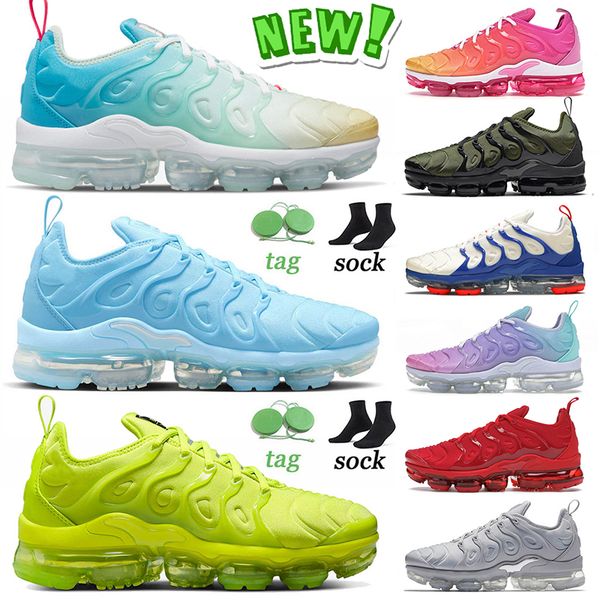 

new tn plus cushion running shoes since 1972 university blue tennis ball summer sunset dark russet hyper royal pastel cool grey mens women t