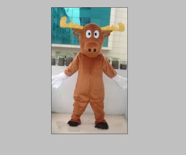 

factory direct sale professional lovely moose mascot costume size, Red;yellow
