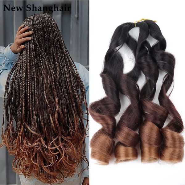 

22 inch loose wave crochet hair for black women pre stretched wavy french curly braiding hair synthetic hair extension bs04