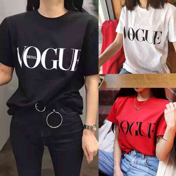 

womenswear 2022 lettered printed loose short sleeve t-shirt, White