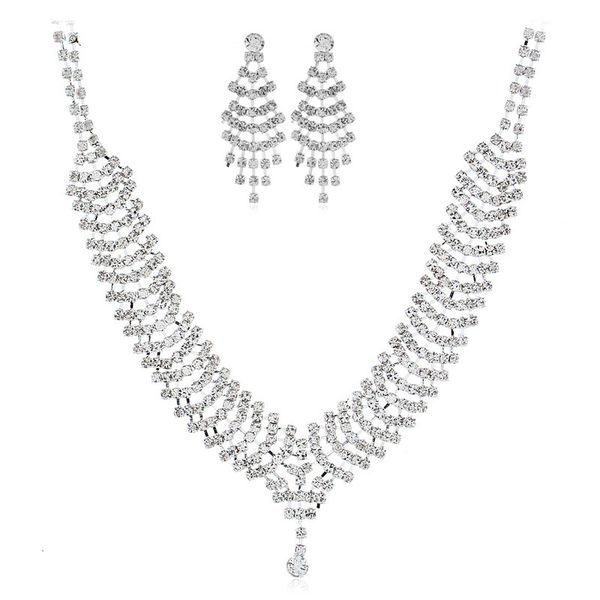 

bridal jewelry set necklace earrings two piece set liangya beauty, Silver