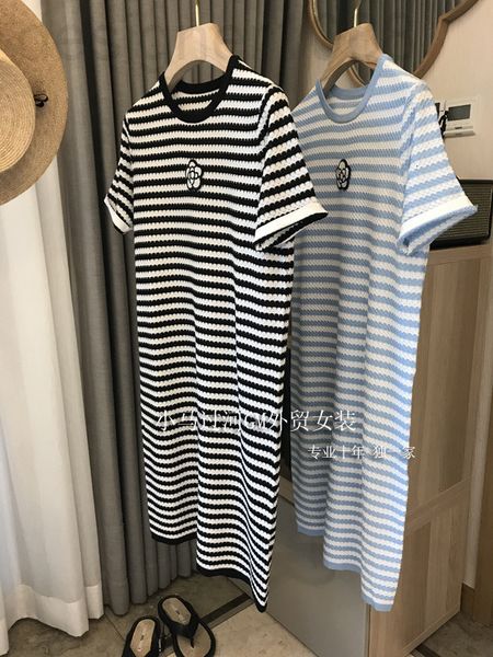 

women's t-shirt designer summer temperament korean short sleeve black pullover straight neck cotton round slim fit striped t-shirt qqd3, White