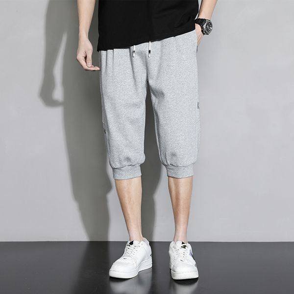 

men jogger casual slim harem shorts soft 34 trousers fashion brand men sweatpants summer comfy male shorts size m8xl220622, White;black