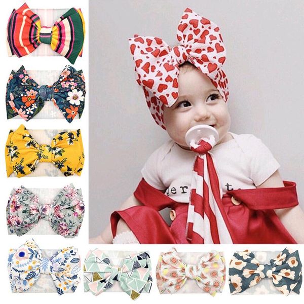 Haarschmuck Baby Mädchen Stirnband Große Fliege Band Kinder Verstellbarer Kopfwickel Turban Säugling Born Po RequisitenHaarHaare