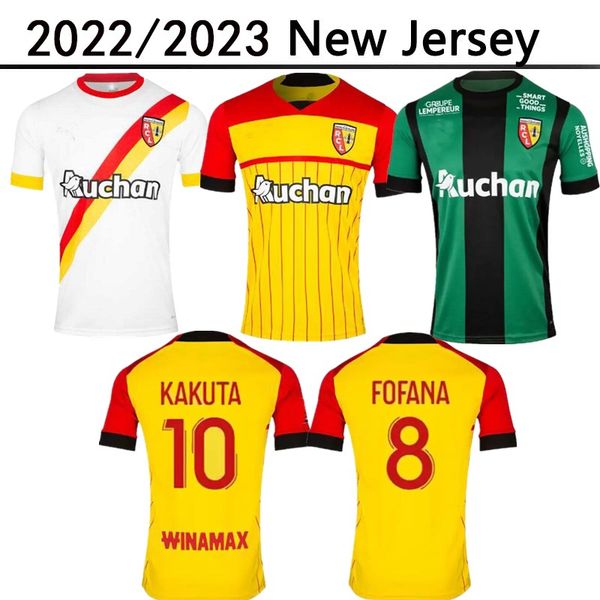

2022 rc lens home away maillot soccer jerseys 22 23 kakuta openda 27 ganago sotoca fofana gradit fortes football shirts 2023 home buksa cabo, Black;yellow