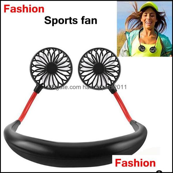 

new portable sports fan usb double neck fans for office home use electric lapwith side blades ship drop delivery 2021 other health bea