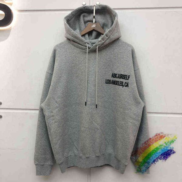 Askyurself Hoodie Männer Frauen Hohe Qualität Schöne Gewaschene Schwere Stoff Sweatshirts Askyurself Los Angeles Pullover T220802