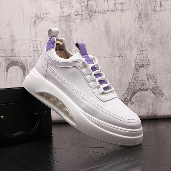 

luxury designers dress wedding party shoes fashion white lace up vulcanize casual sneakers comfortable round toe thick bottom leisure walkin, Black