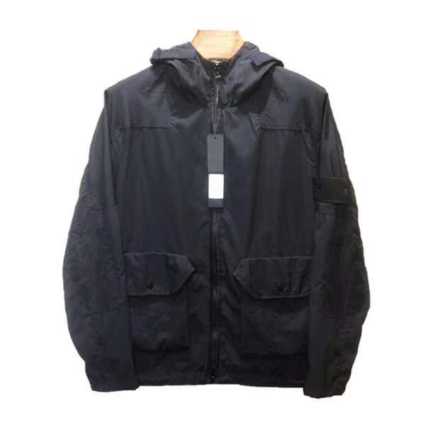 

men's jackets new tooling casual contrast stitching joker hooded windbreaker autumn and winter windproof jacket, Black;brown