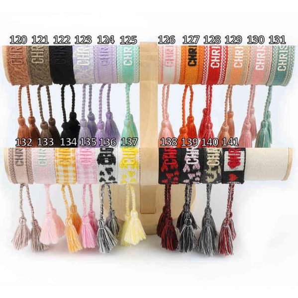 

brand classic fashion bracelets chains jewelry bangles handmade embroidered link woven tassel adjustable women men lover gift chain bangle w, Black