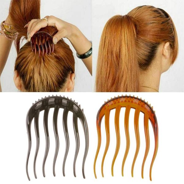 

woman hair pony taild holder tools volume inserts hairclip hairpins bumpits bouffant ponytail comb grips headwear ornaments accessories for, Golden;silver