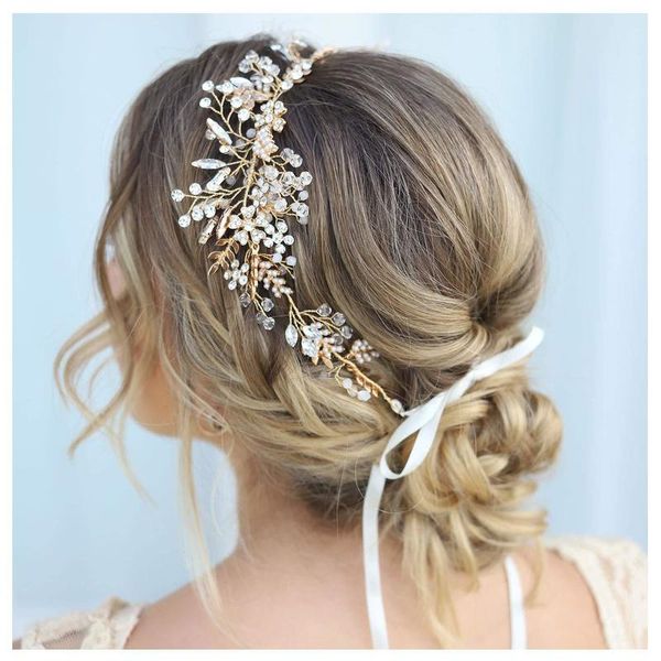 

wedding hair accessories flower leaf headbands hairbands headpiece headdress for brides party diademas para el pelo mujer 220804, Slivery;golden