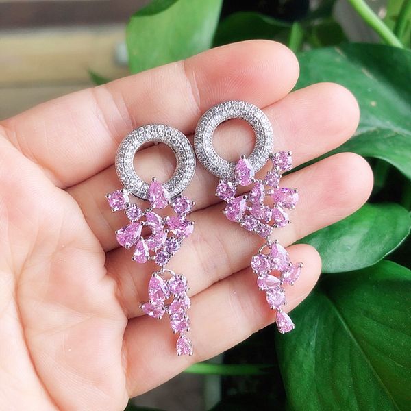 

earrings beautiful wreath crystal inlay dangle & chandelier diamond t luxury designer jewelry bangle watches women mens couple fashion weddi, Silver