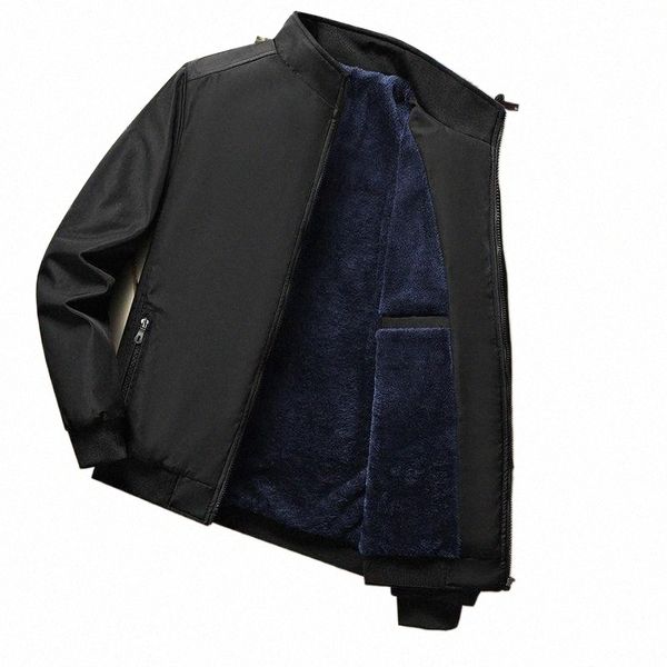 

men's jackets men winter thick stand collar coats casual wool liner warm fleece cotton outerwear male clothing plus size 5xl zipper k9f, Black;brown