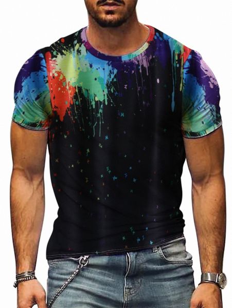 

men butterfly & splash ink print tee m5yv#, White;black